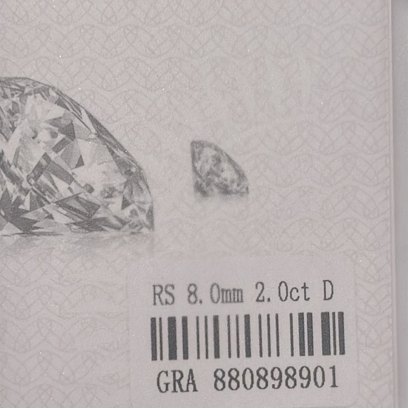 2.0 Carat Moissanite Engagement Ring in Platinum Plated Sterling Silver NWT - Picture 15 of 17